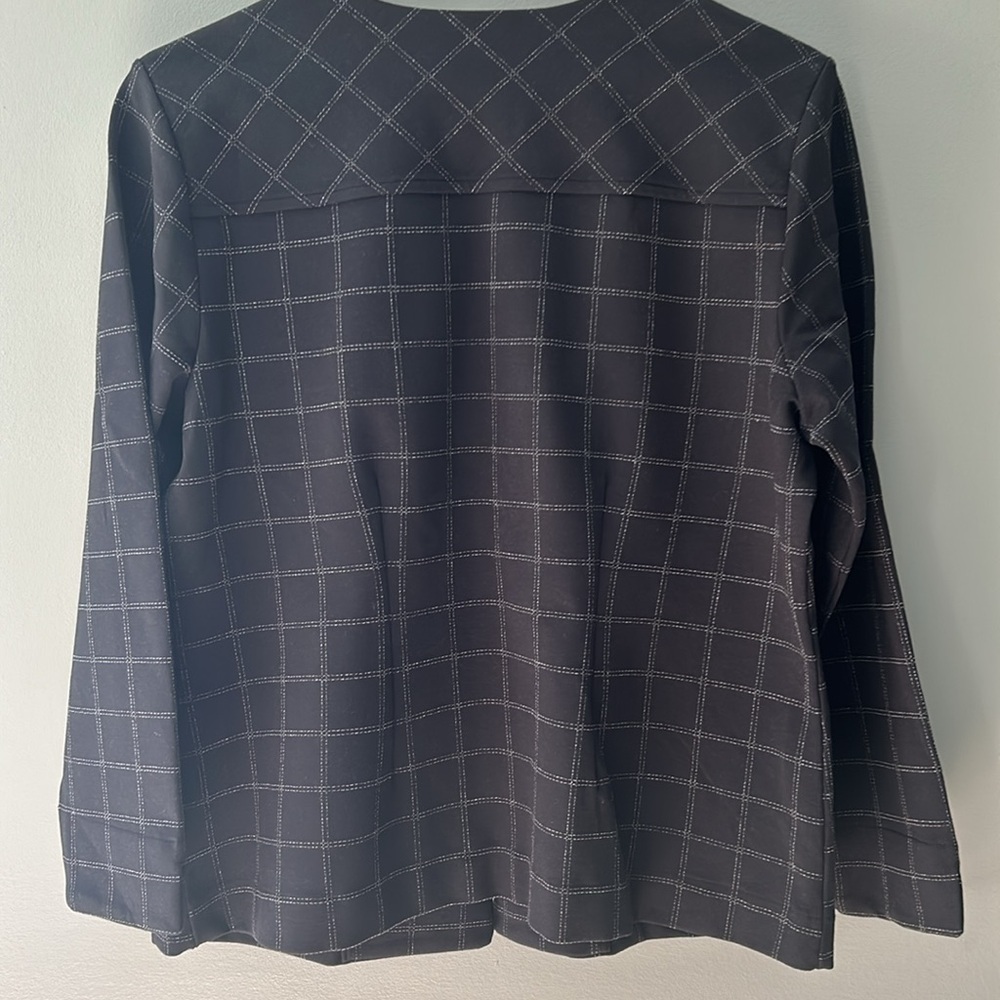 Isaac Mizrahi size small window pane yarn dye pointe jacket/ blazer - Picture 5 of 5